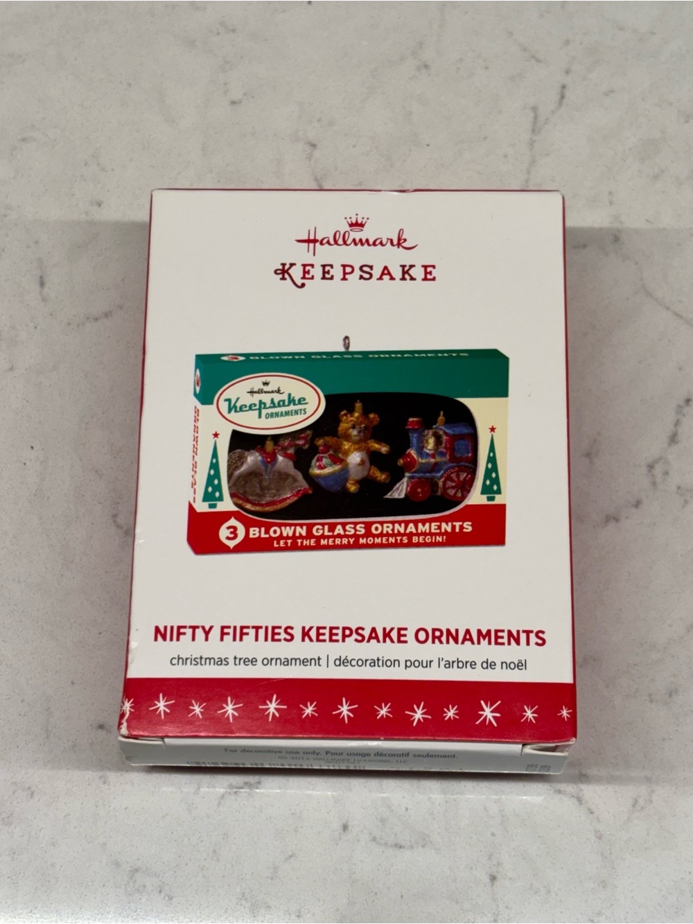 Hallmark Keepsake Nifty Fifties Blown Glass Ornaments Replica Christmas 2016